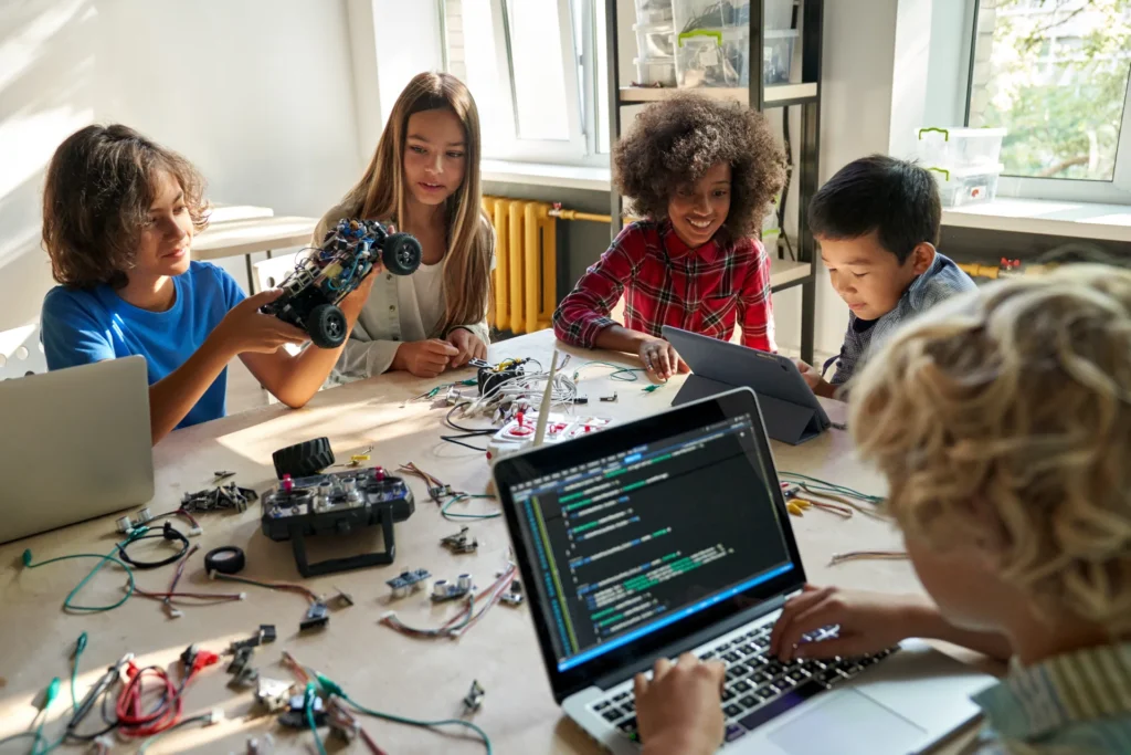 youth learning robotics